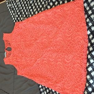 Maurices coral lace A line dress